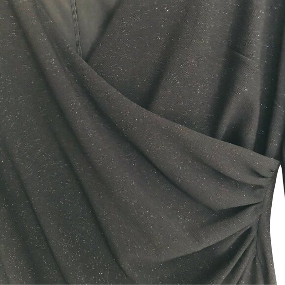 American Living Black Sparkle Faux Wrap Dress Midi Size 14 NWT - Picture 5 of 6